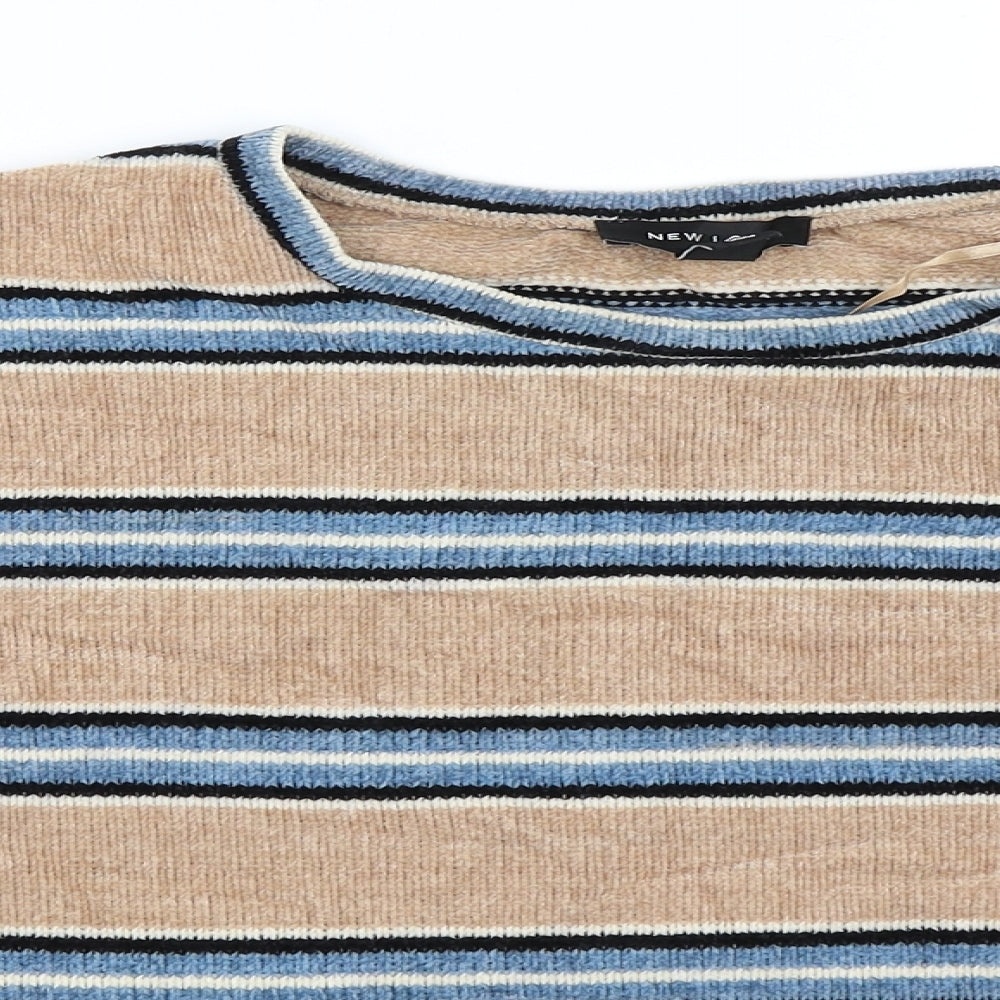 New Look Womens Beige Striped  Pullover Jumper Size M
