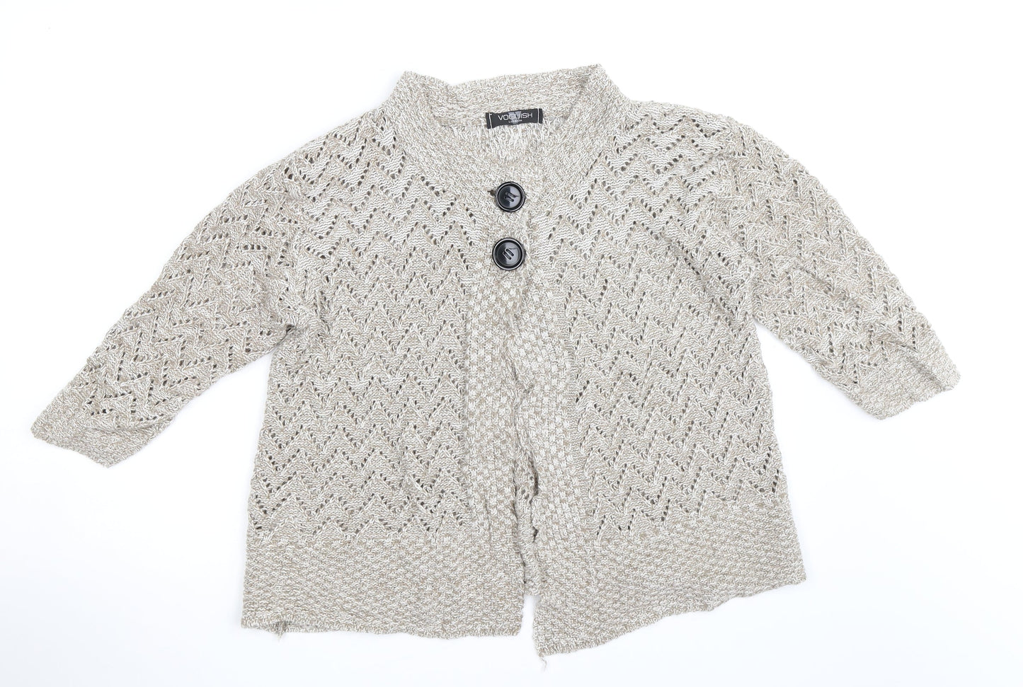 Voguish Womens Beige   Cardigan Jumper Size M