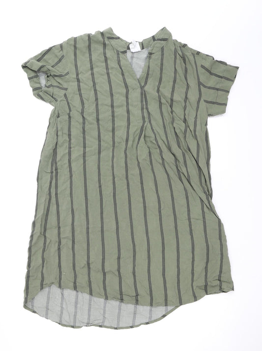 Womens UK Size 8 H&M Green Tunic Blouse