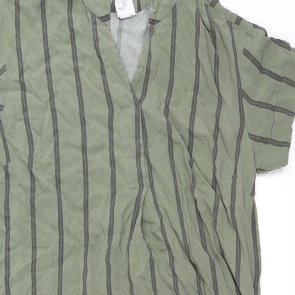 Womens UK Size 8 H&M Green Tunic Blouse