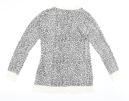 Ellie Louise Womens Grey Animal Print  Cardigan Jumper Size M