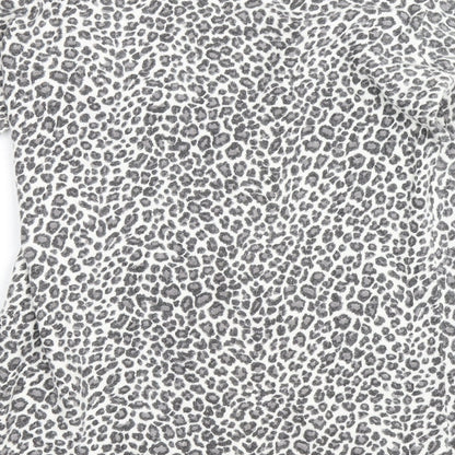 Ellie Louise Womens Grey Animal Print  Cardigan Jumper Size M