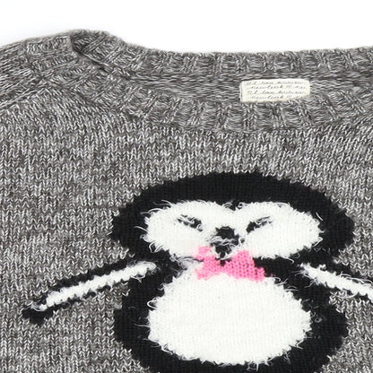 New Look Womens Grey   Pullover Jumper Size 16  - penguin