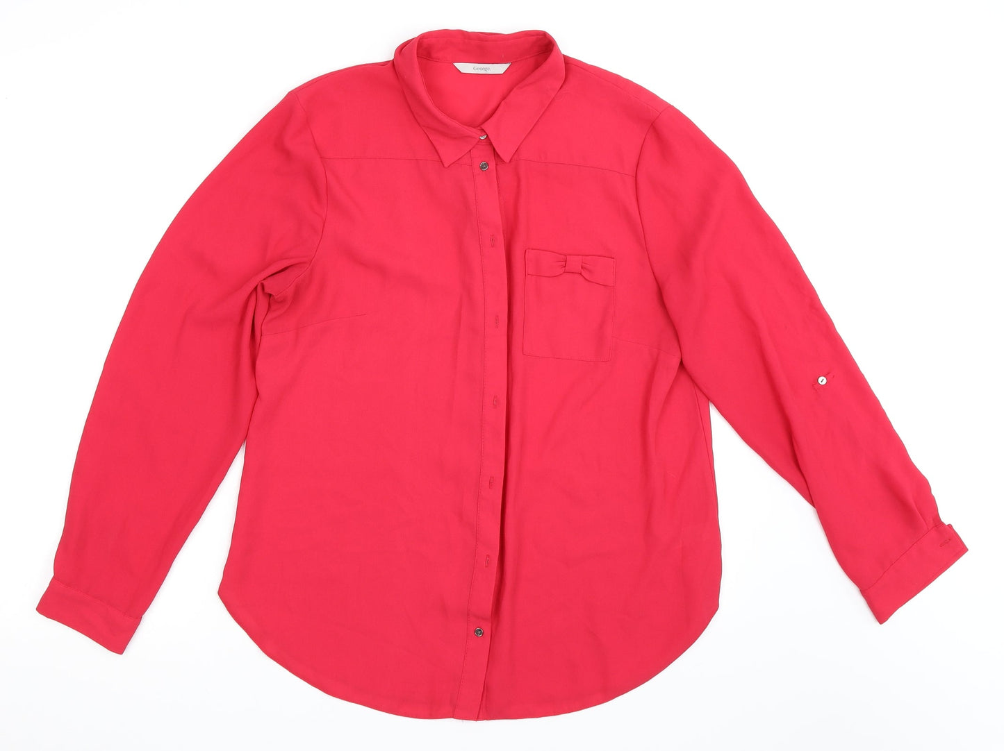 George Womens Pink   Basic Button-Up Size 14