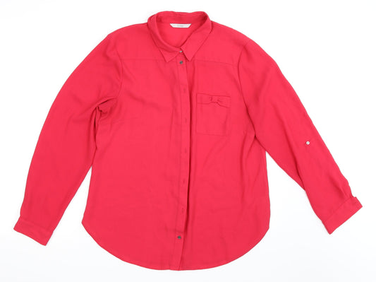 George Womens Pink   Basic Button-Up Size 14