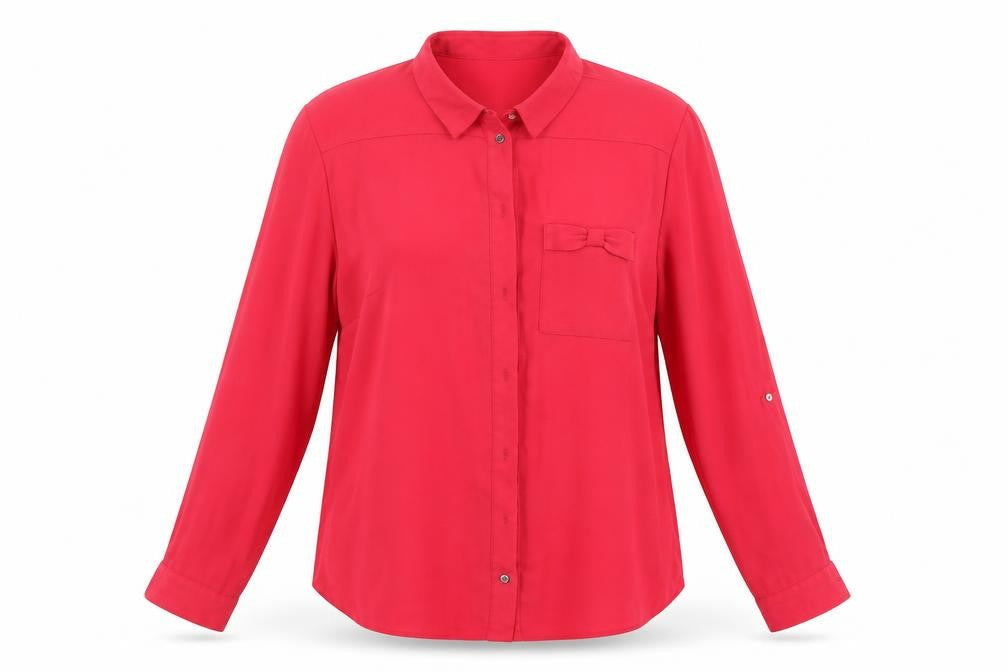 Womens UK Size 14 George Pink Basic Button-Up