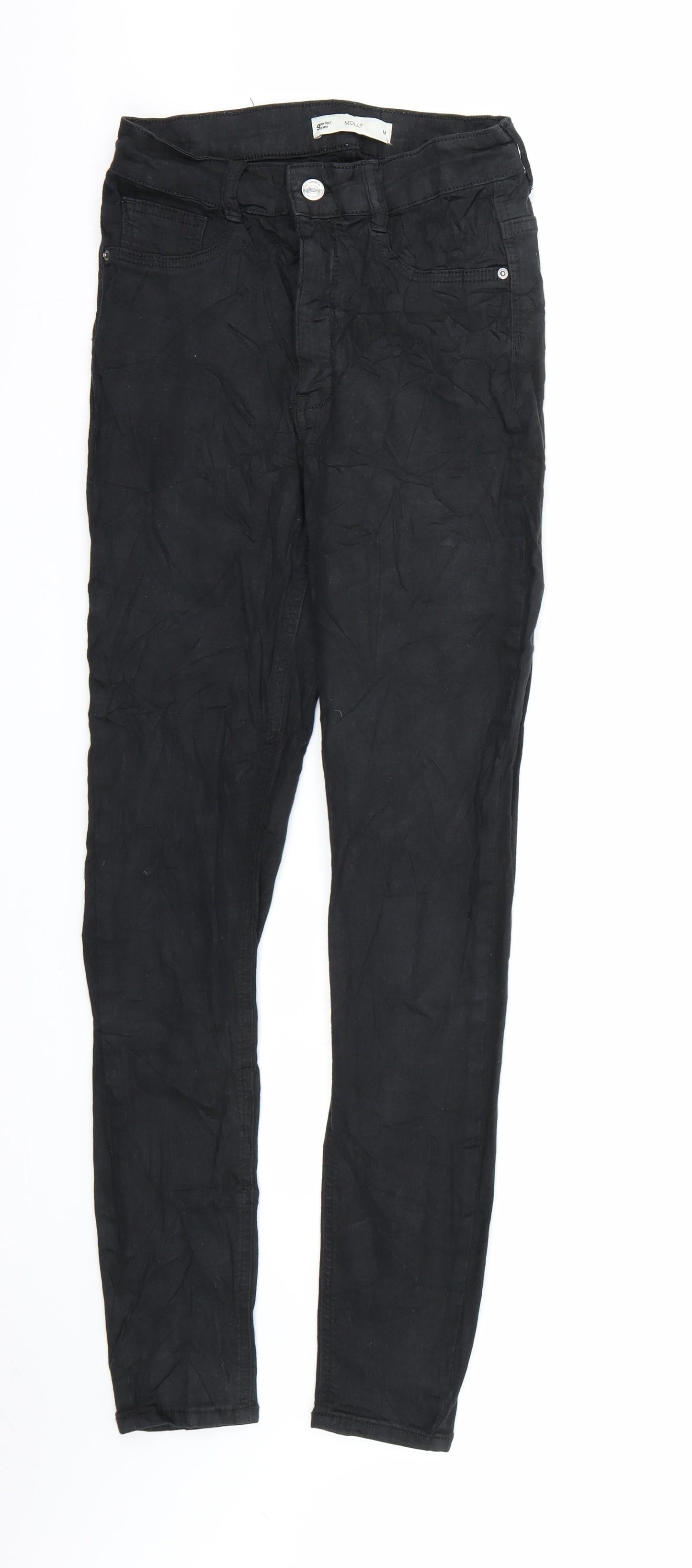 Womens UK Size M Ginatricot Regular Fit Skinny Black Jeans