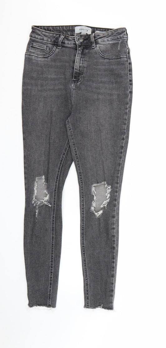 New Look Womens Grey  Denim Skinny Jeans Size 10 L27 in
