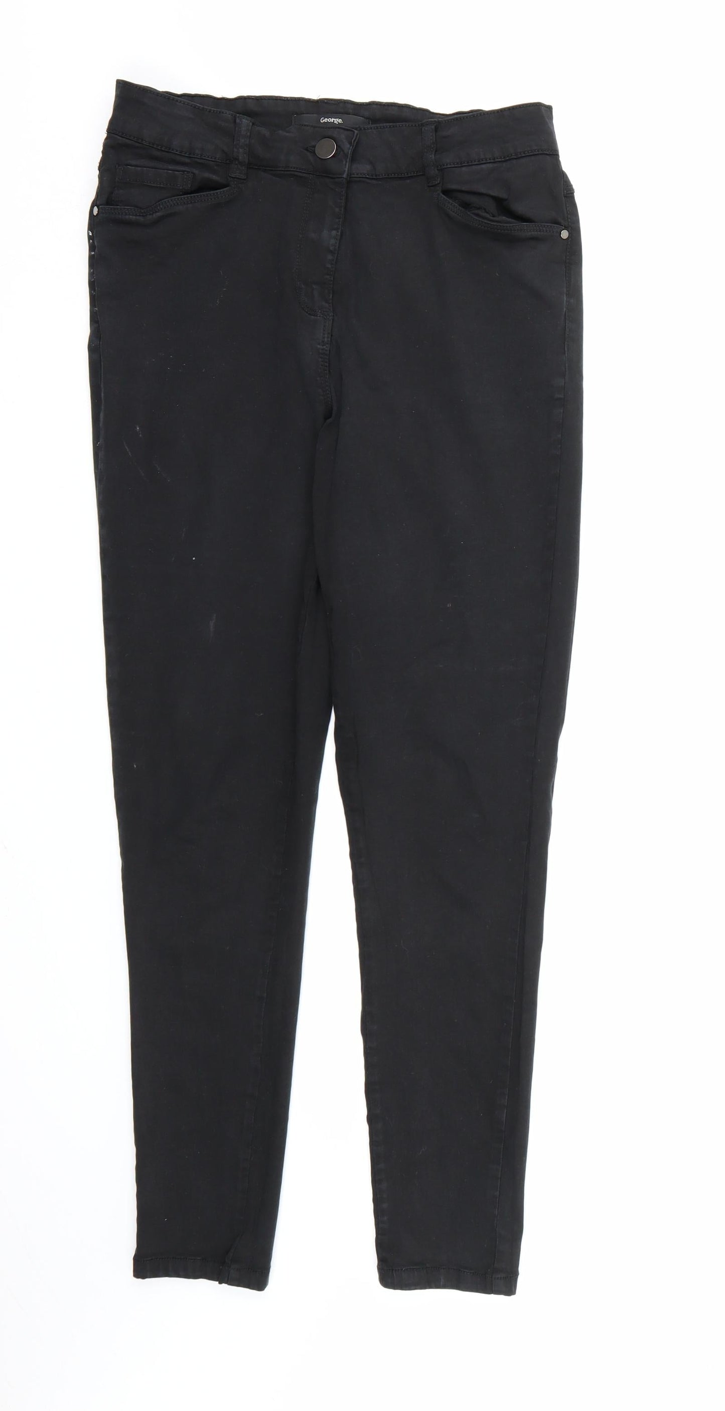 George Womens Black  Denim Skinny Jeans Size 10 L27 in