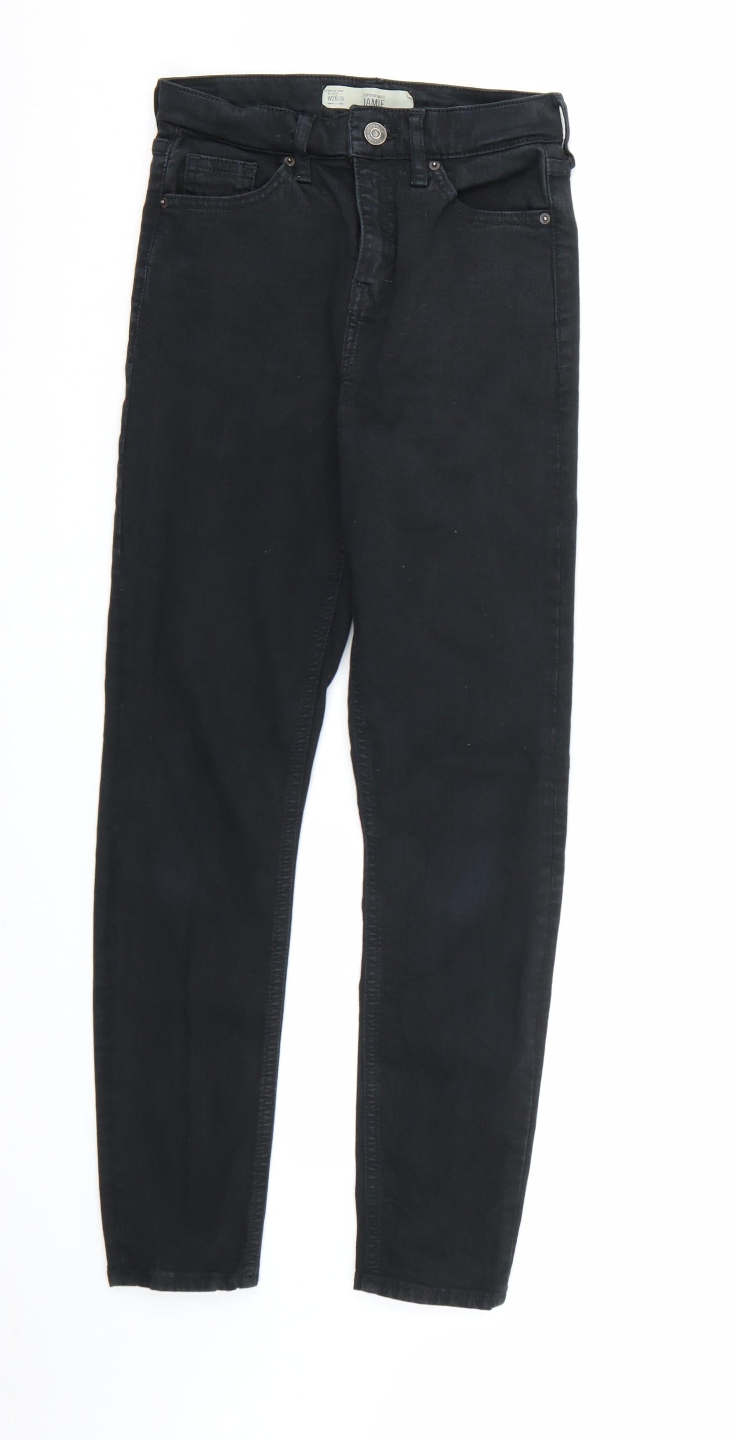 Topshop Womens Black  Denim Skinny Jeans Size 26 in L30 in