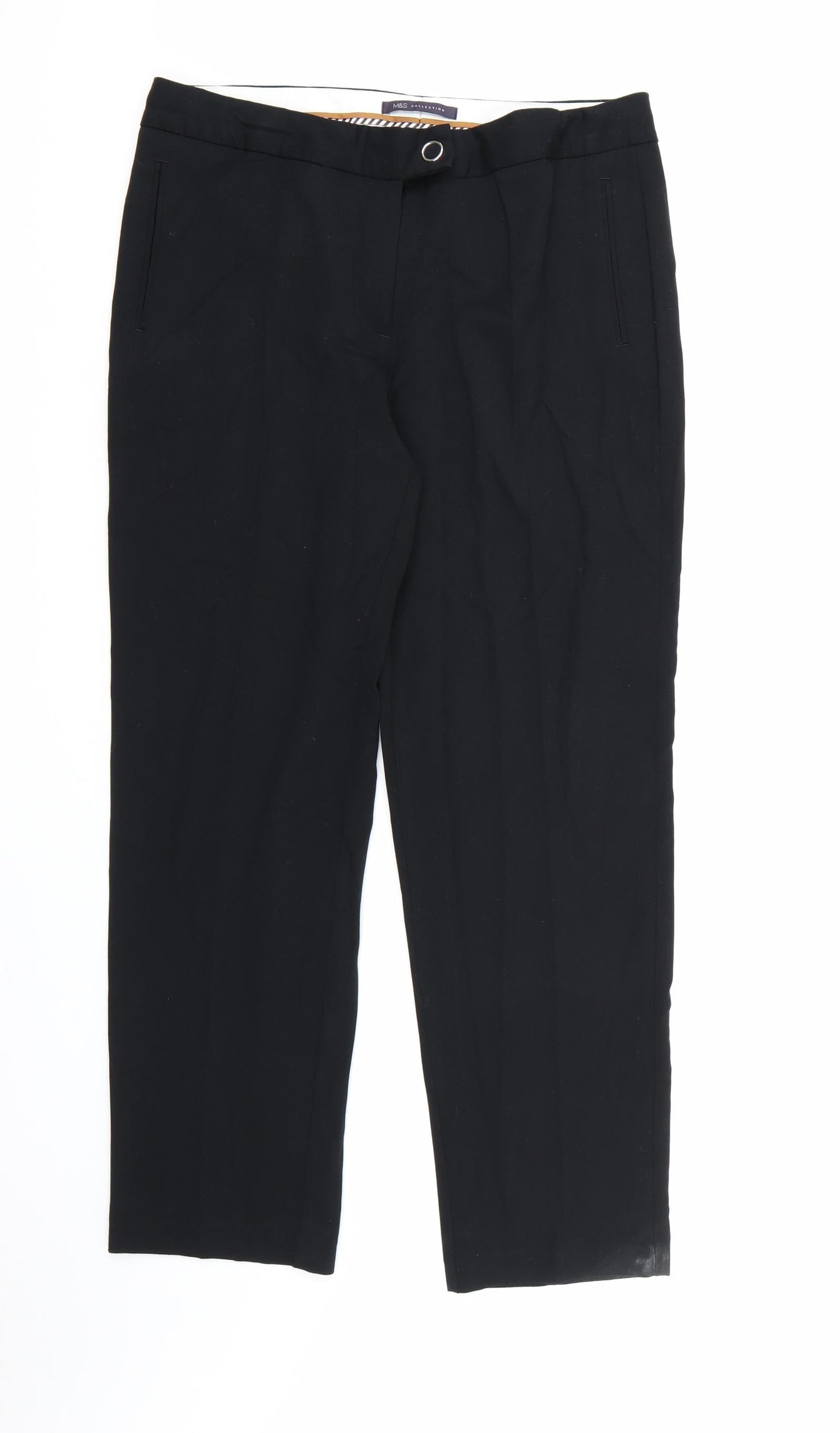 Womens UK Size 14 Marks and Spencer Regular Fit Dress Pants Black Trousers