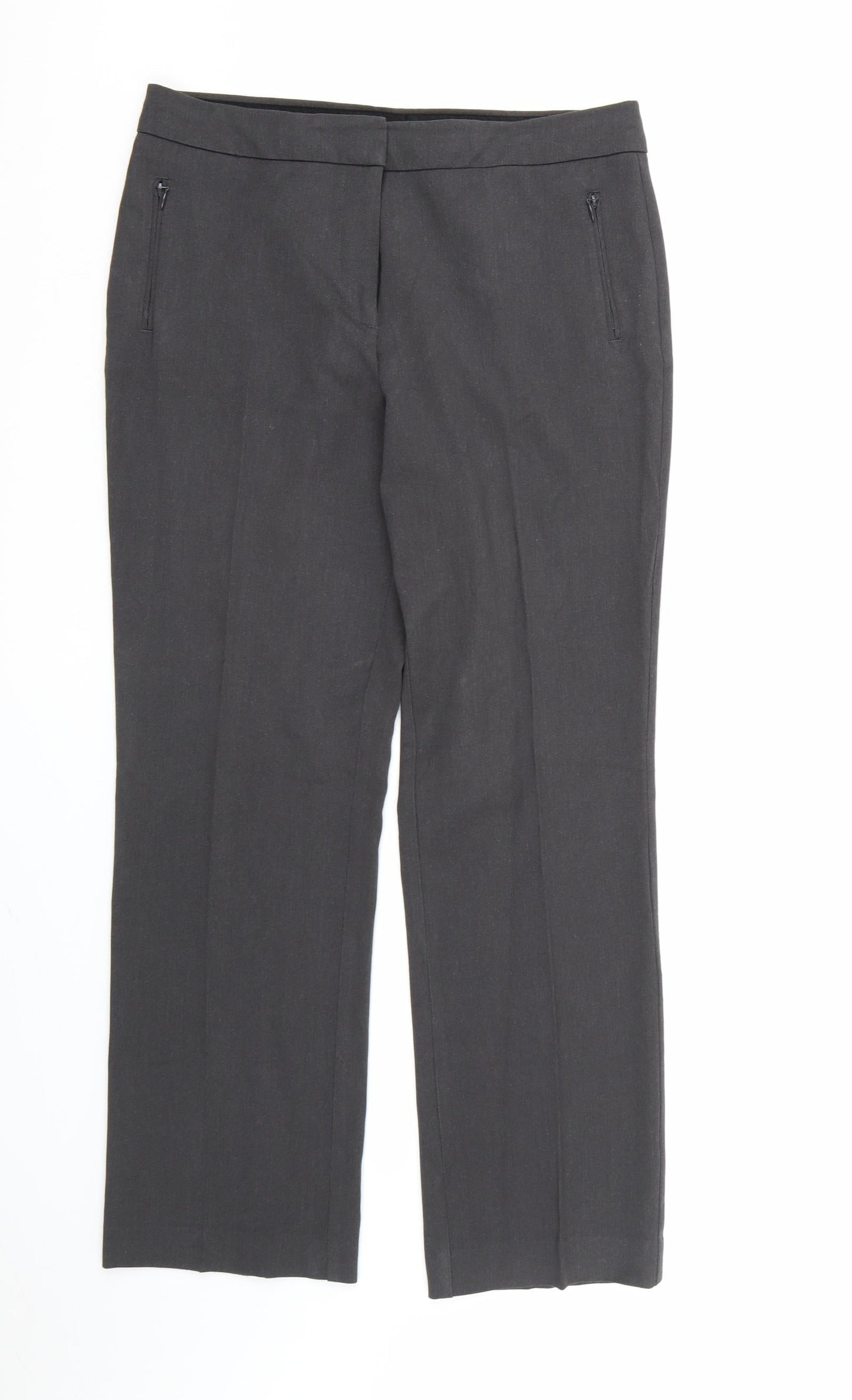 Womens UK Size 10 Marks and Spencer Regular Fit Dress Pants Grey Trousers