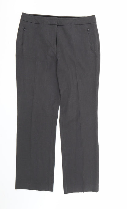 Womens UK Size 10 Marks and Spencer Regular Fit Dress Pants Grey Trousers