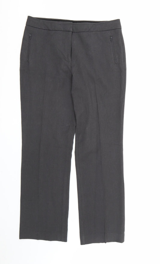 Womens UK Size 10 Marks and Spencer Regular Fit Dress Pants Grey Trousers