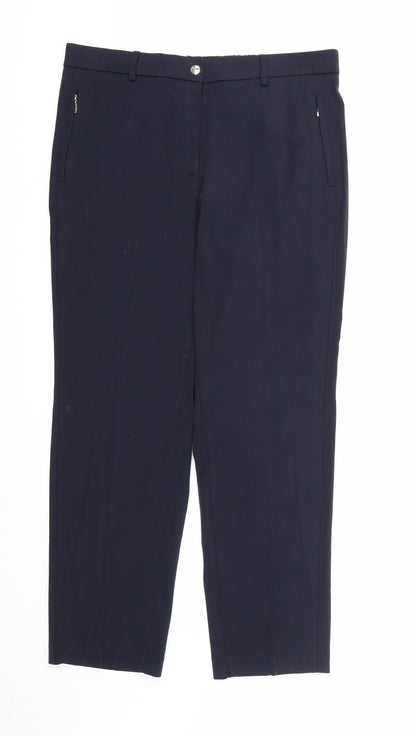 Womens UK Size 14 Marks and Spencer Regular Fit Dress Pants Blue Trousers