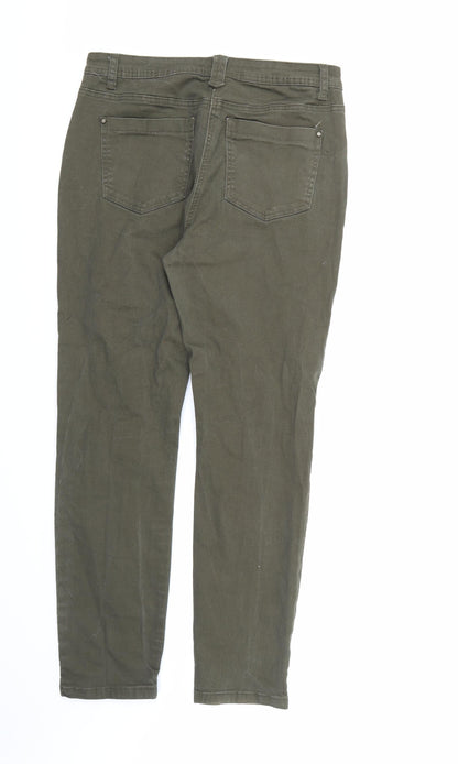 Womens UK Size 12 Papaya Regular Fit Straight Green Jeans