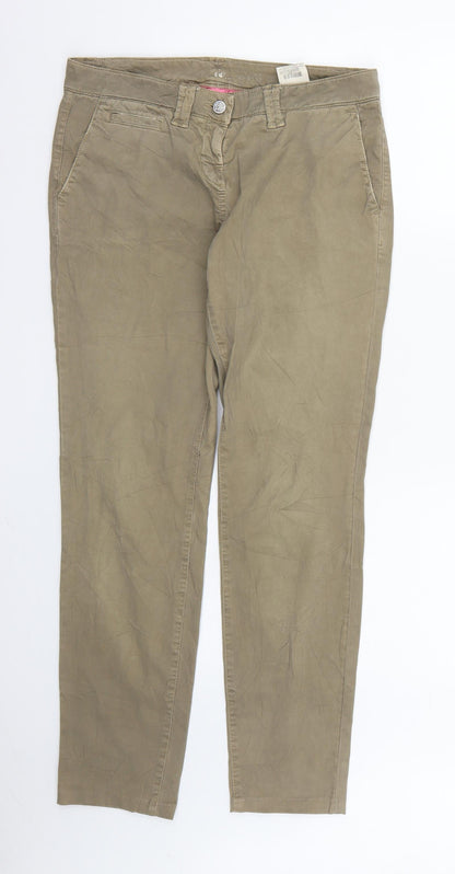Womens UK Size 10 Cambio Regular Fit Straight Green Jeans