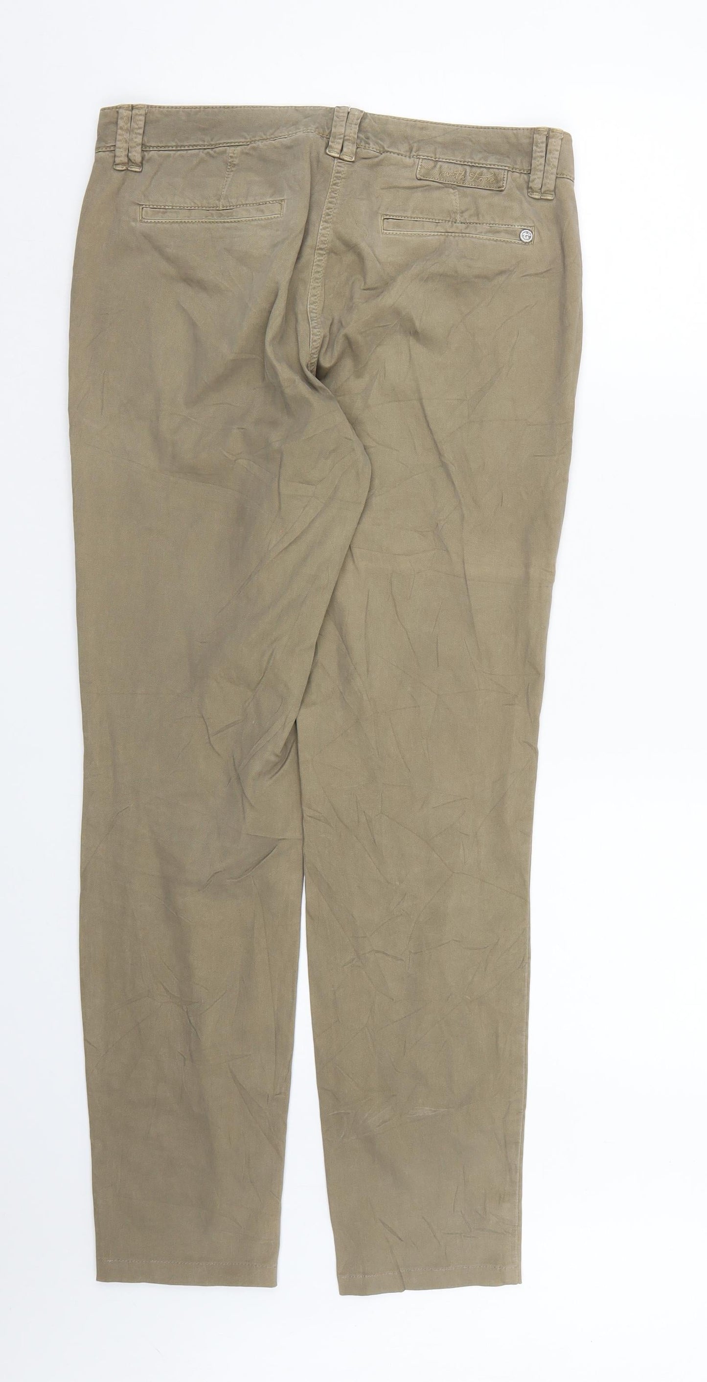 Womens UK Size 10 Cambio Regular Fit Straight Green Jeans