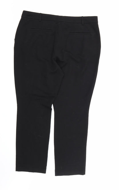 Womens UK Size 16 Papaya Regular Fit Dress Pants Black Trousers