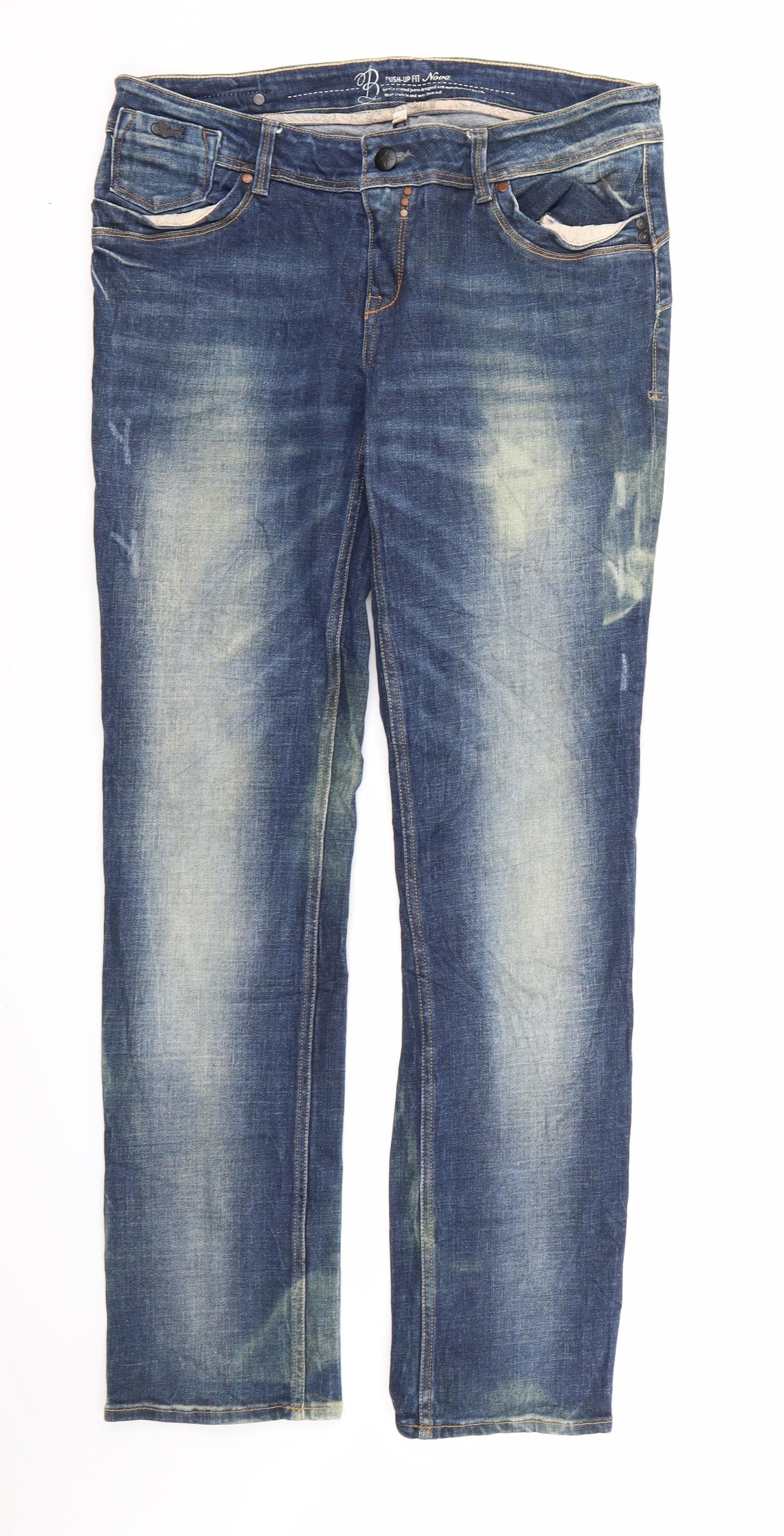 Blend Denim  Womens Blue  Denim Straight Jeans Size 33 in L33 in