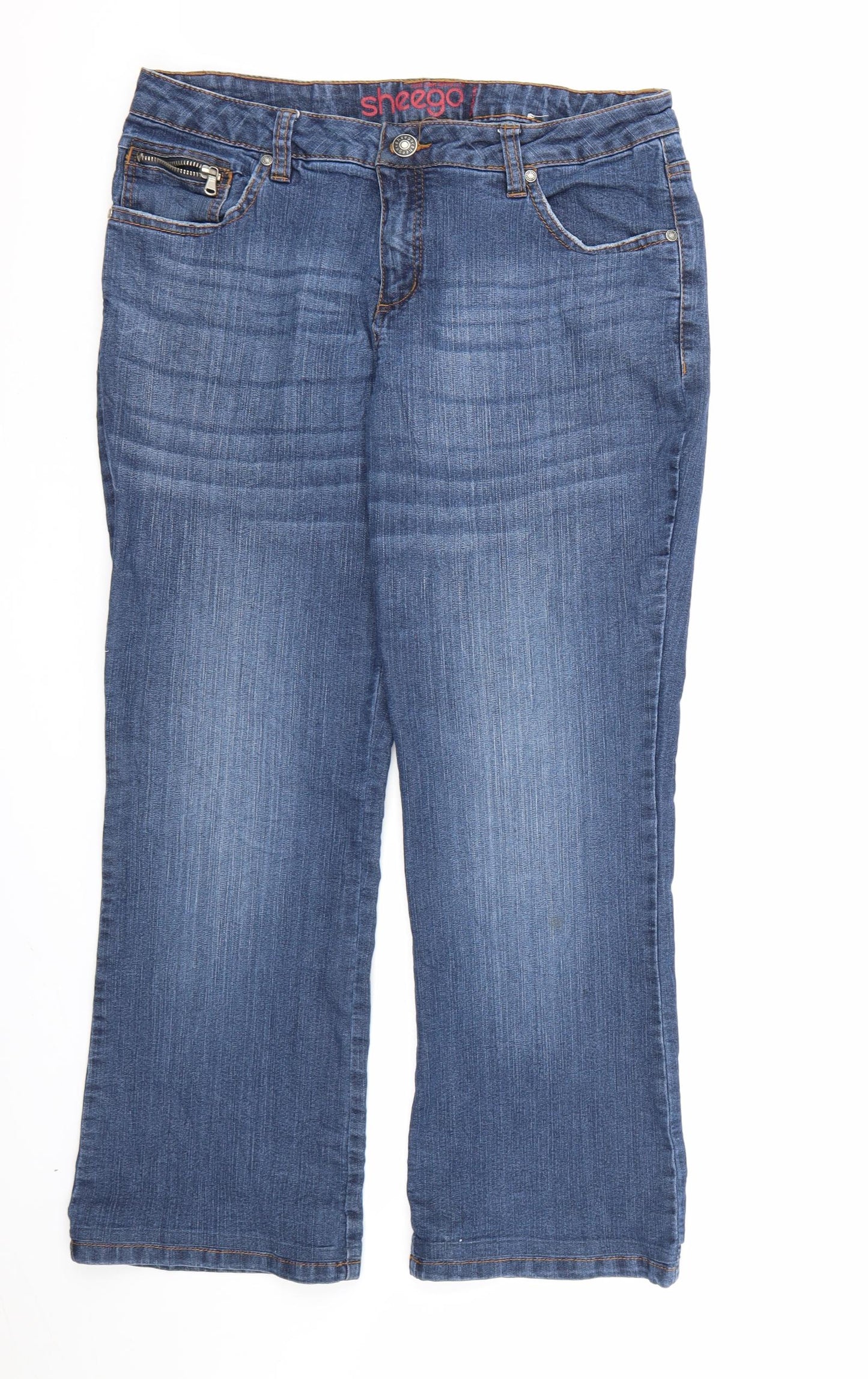 Sheego Womens Blue  Denim Bootcut Jeans Size 36 in L29 in