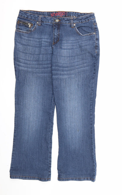 Sheego Womens Blue  Denim Bootcut Jeans Size 36 in L29 in
