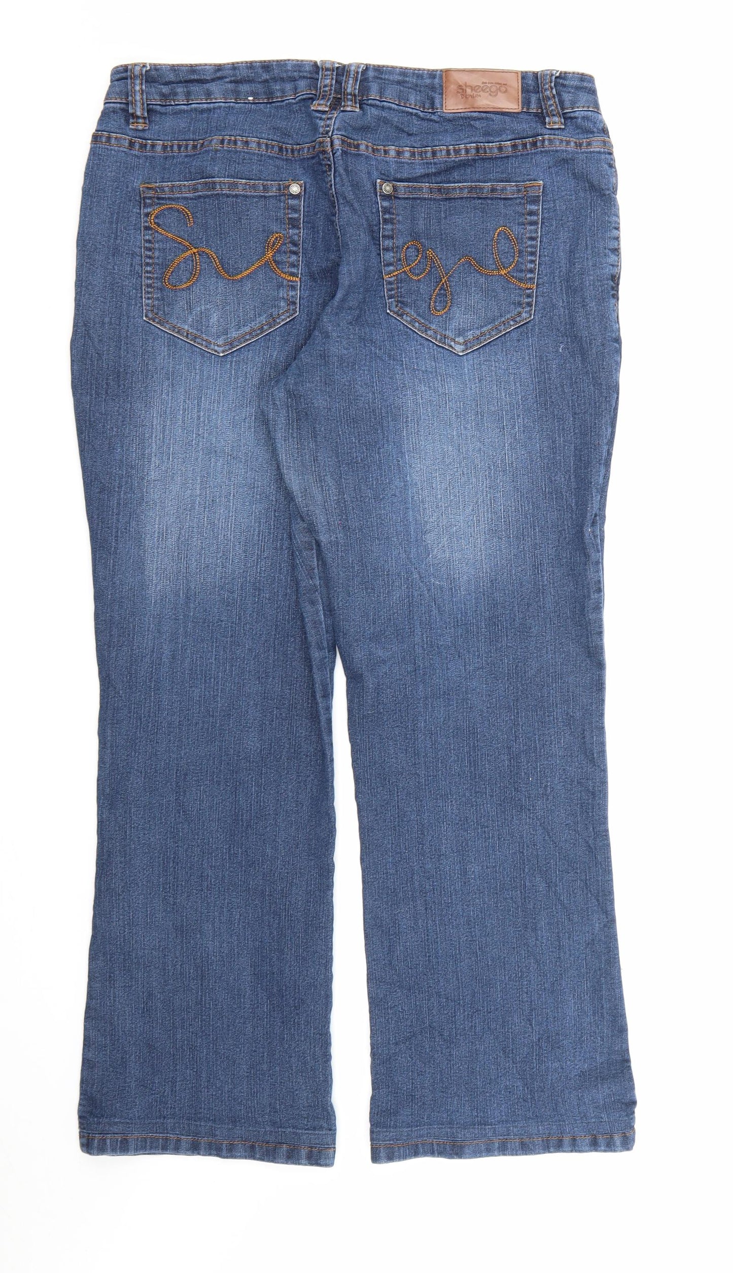 Sheego Womens Blue  Denim Bootcut Jeans Size 36 in L29 in