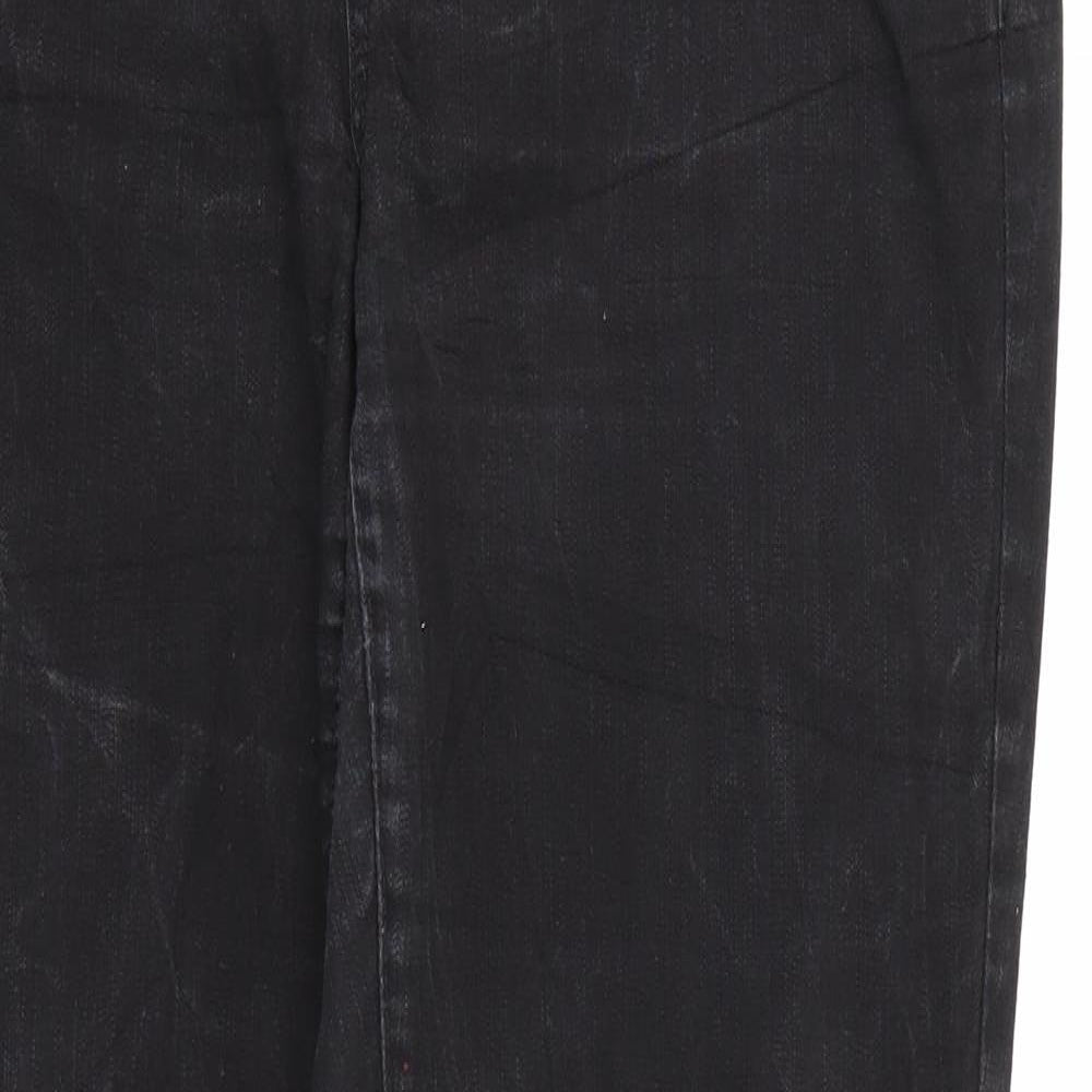 Yessica Womens Black  Denim Straight Jeans Size 16 L31 in - short leg