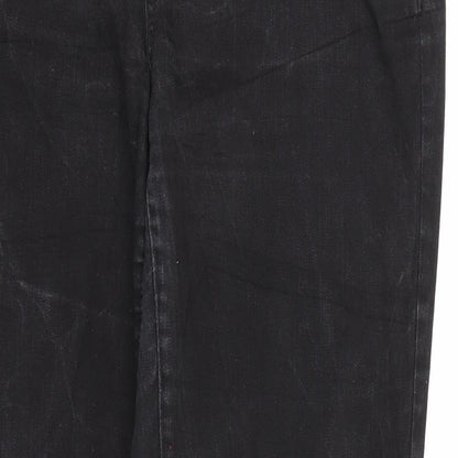 Yessica Womens Black  Denim Straight Jeans Size 16 L31 in - short leg