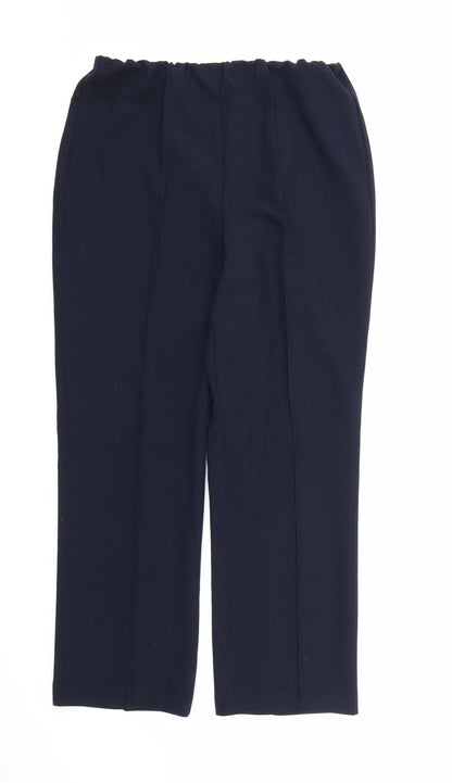 Womens UK Size 10 Preworn Regular Fit Dress Pants Blue Trousers