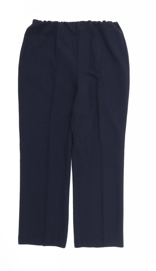 Womens UK Size 10 Preworn Regular Fit Dress Pants Blue Trousers