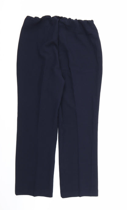 Womens UK Size 10 Preworn Regular Fit Dress Pants Blue Trousers