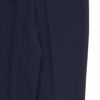 Womens UK Size 10 Preworn Regular Fit Dress Pants Blue Trousers