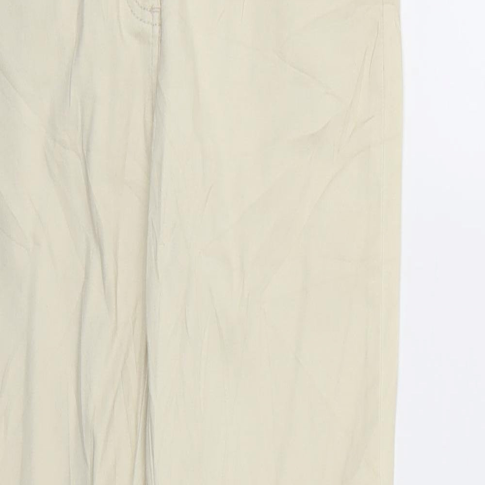 Womens UK Size 8 Preworn Regular Fit Straight Beige Jeans