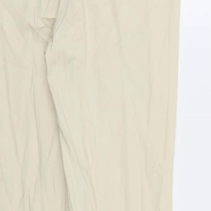 Womens UK Size 8 Preworn Regular Fit Straight Beige Jeans