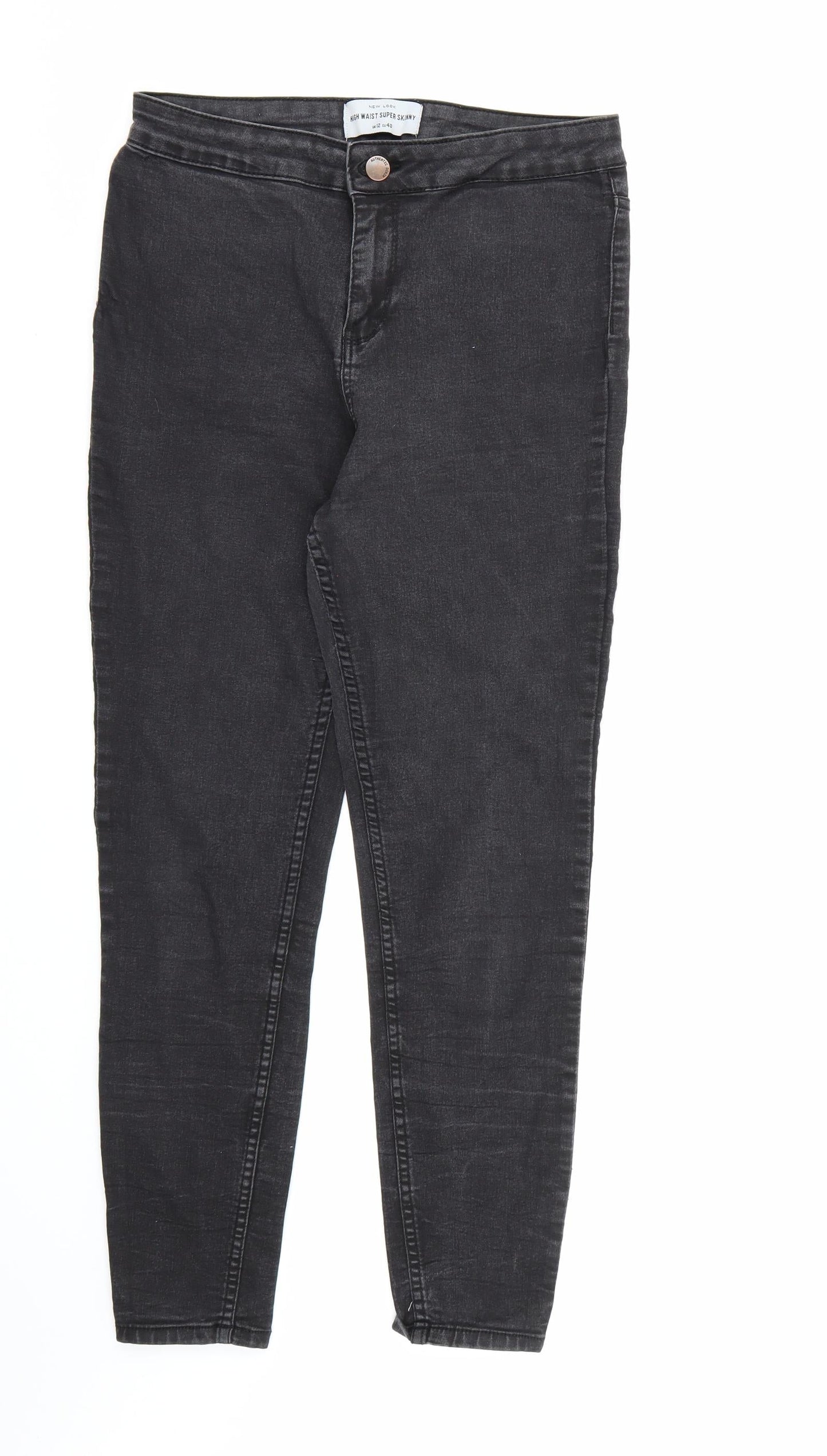 New Look Womens Black  Denim Skinny Jeans Size 12 L26 in