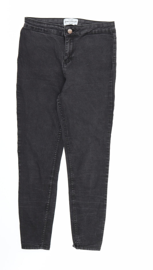 New Look Womens Black  Denim Skinny Jeans Size 12 L26 in