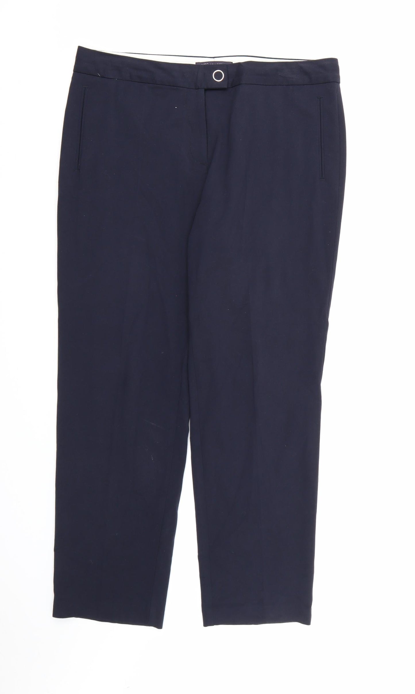 Womens UK Size 14 Marks and Spencer Regular Fit Dress Pants Blue Trousers