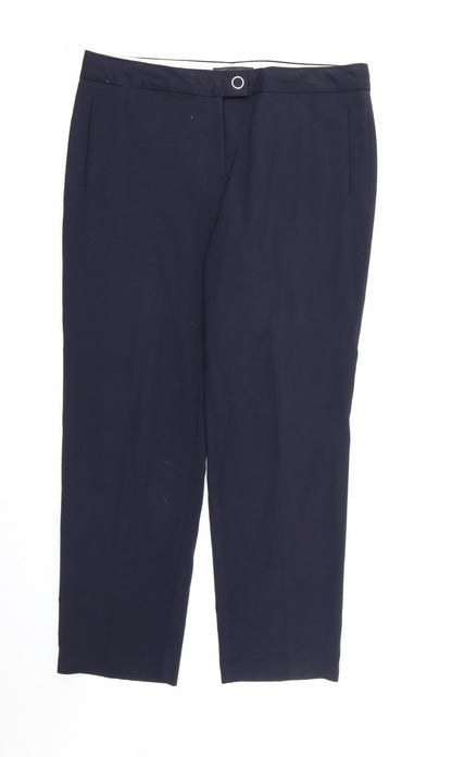 Womens UK Size 14 Marks and Spencer Regular Fit Dress Pants Blue Trousers