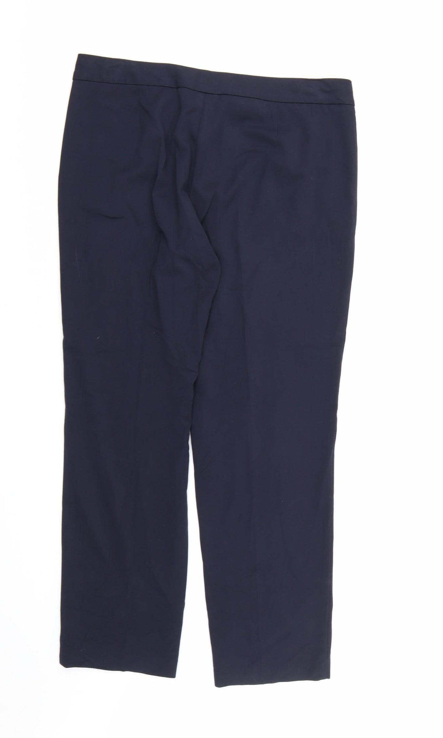 Womens UK Size 14 Marks and Spencer Regular Fit Dress Pants Blue Trousers