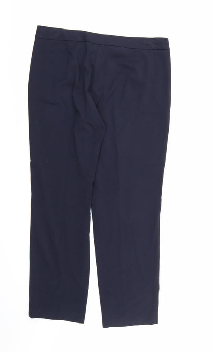 Womens UK Size 14 Marks and Spencer Regular Fit Dress Pants Blue Trousers