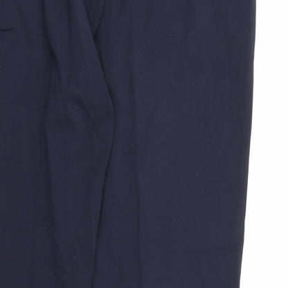 Womens UK Size 14 Marks and Spencer Regular Fit Dress Pants Blue Trousers