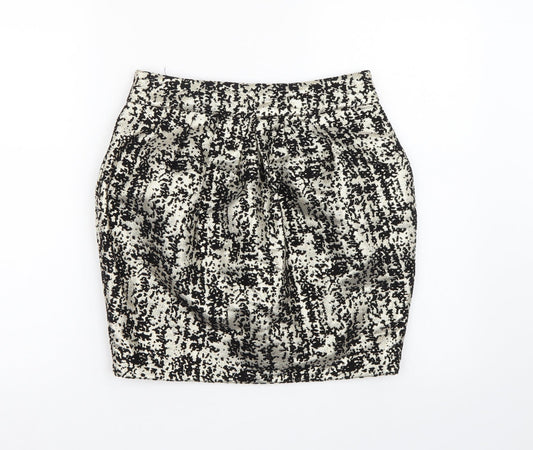 Lipsy Womens Black Geometric  A-Line Skirt Size 30 in