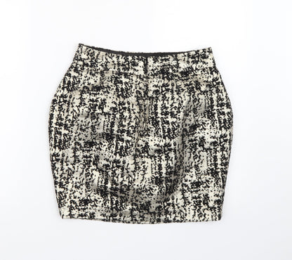 Lipsy Womens Black Geometric  A-Line Skirt Size 30 in
