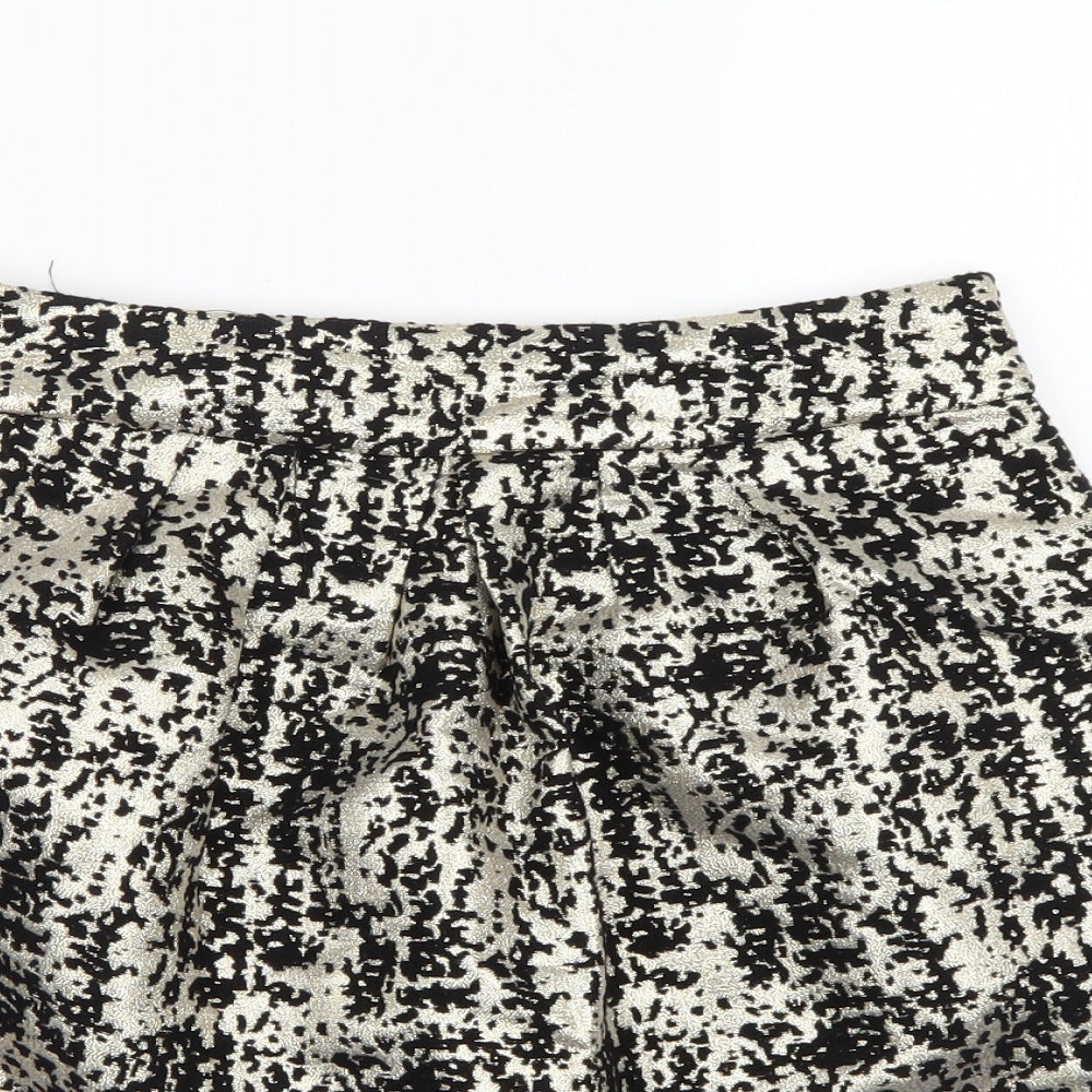 Lipsy Womens Black Geometric  A-Line Skirt Size 30 in