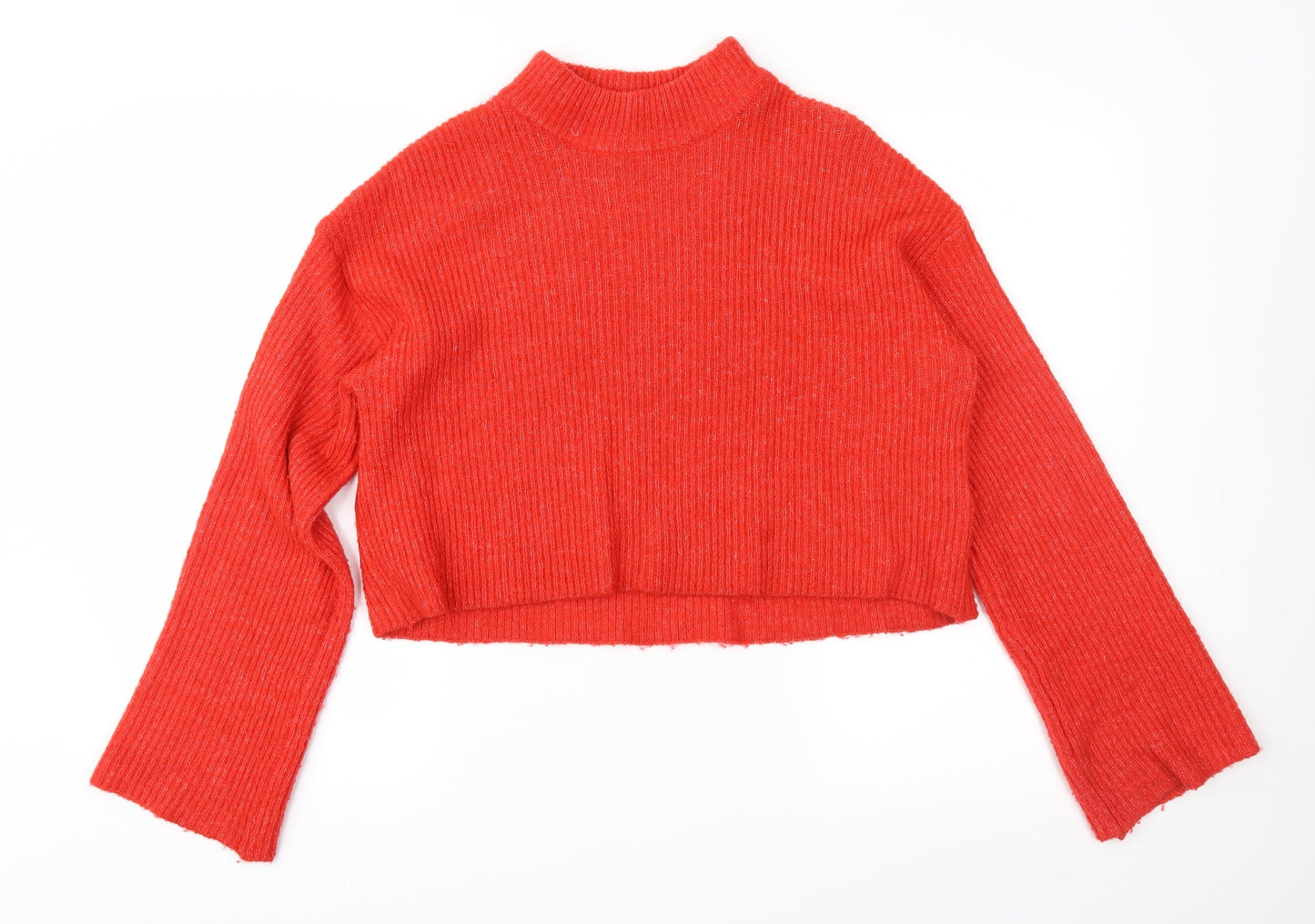 Divided Womens Orange  Knit Pullover Jumper Size S