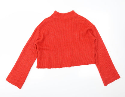 Divided Womens Orange  Knit Pullover Jumper Size S