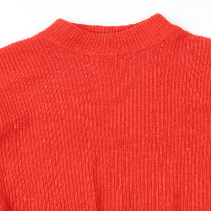 Divided Womens Orange  Knit Pullover Jumper Size S