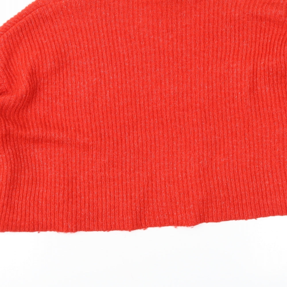 Divided Womens Orange  Knit Pullover Jumper Size S