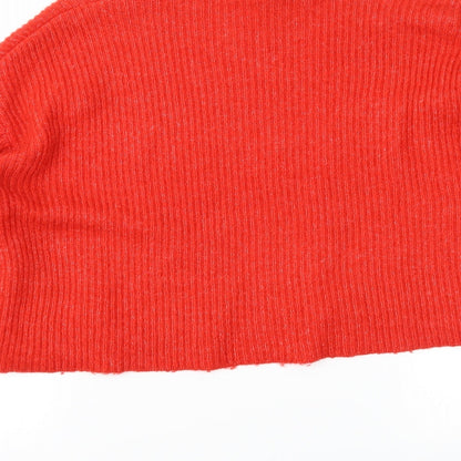 Divided Womens Orange  Knit Pullover Jumper Size S